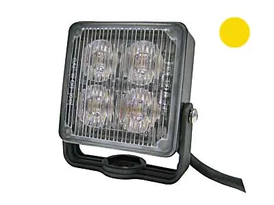 AXIXTECH LED Brīdinājuma Signāllukturis - 4x1W Dzeltens ar 5 Mirgošanas Režīmiem, 12-24V - Papildlukturi.lv
