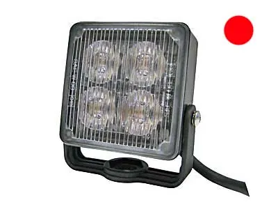 Sarkana LED Signāla Lukturis ar 19 Mirgošanas Režīmiem, 4x1W LED, 12-24V - Papildlukturi.lv
