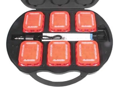 LED Auto Brīdinājuma Gaismu Komplekts - Uzlādējams ar Bezvadu Sinhronizāciju, 12/24V