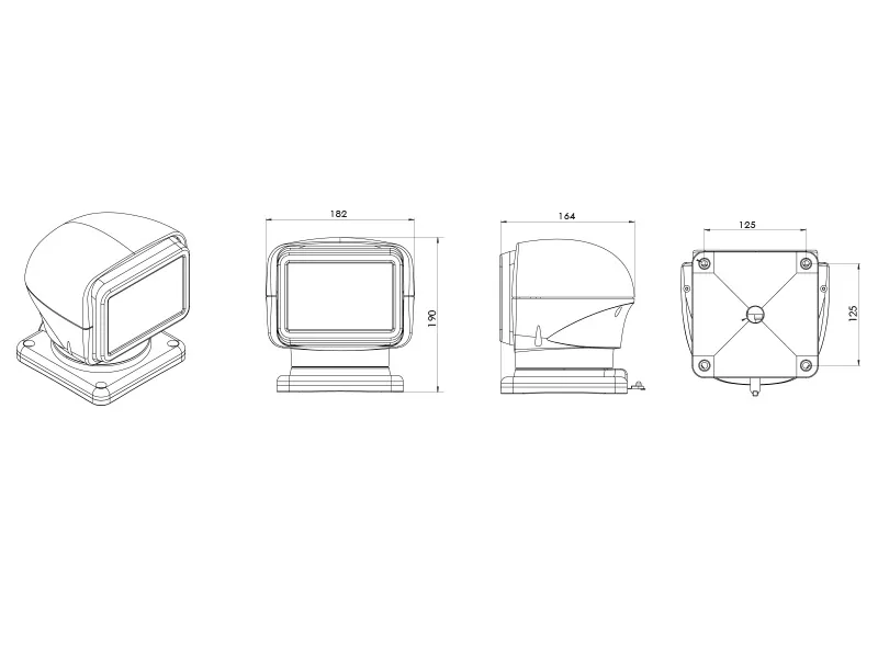 OCEAN VISION bezvadu tālvadības LED meklēšanas lukturis, 360° rotācija, 12-24V, 5700K, 50W - Attēls 7