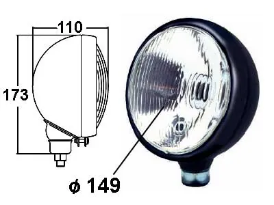 Metāla 149mm H4 Priekšējais Lukturis ar Gabarītlukturi, Universālai Izmantošanai - Papildlukturi.lv