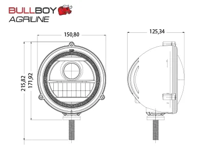 BULLBOY AGRILINE LED Driving Light 15W/15W ar tālās/tuvās gaismas funkciju, 700/1200lm, 5700K, 10-30V - Attēls 4