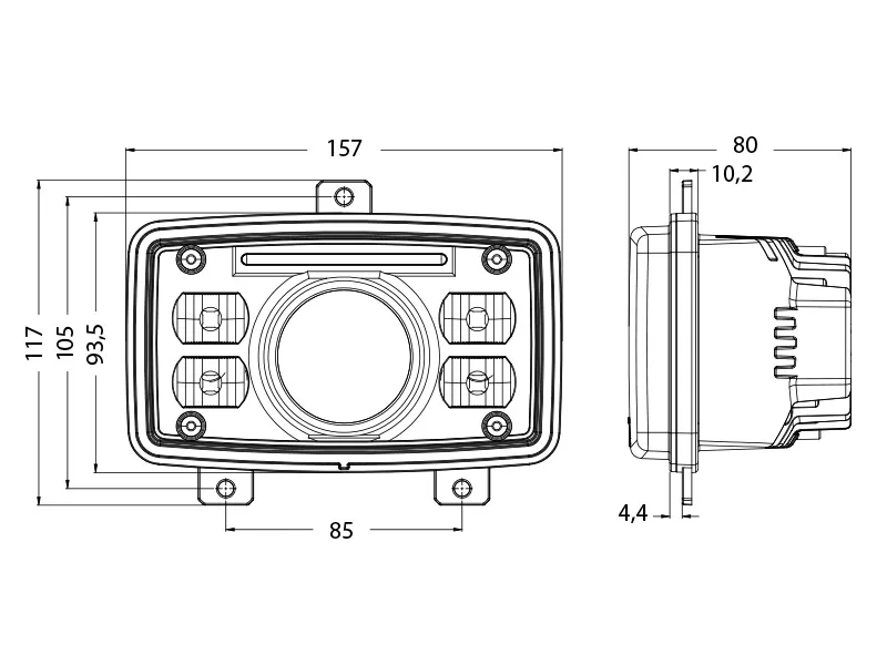 BULLBOY AGRILINE LED Driving Light 5600lm ar H4 spraudni, 9-32V, 6000K, alumīnija korpuss, ECE sertificēts - Attēls 2
