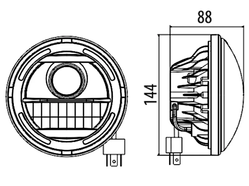 5 ¾ LED Priekšējais Lukturis ar Gabarītgaismām - 10-30V Papildlukturis ar Universālo Adapteru - Attēls 6