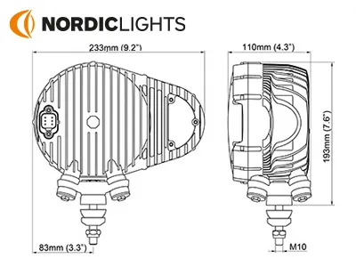 NORDIC Sculptor N6002 Dualbeam LED Priekšējais Lukturis - 22W/44W, 9-32V, ECE Sertificēts - Attēls 4