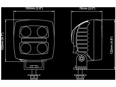 LED darba lukturis N2401 IP68 12-24V Alumīnija korpuss - Attēls 3