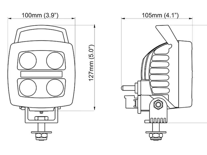 LED traktora lukturis SPICA N2401 HS ar slēdzi 9-32V IP68 750Lm - Attēls 3