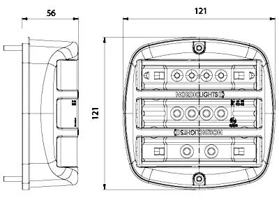NORDIC LIGHTS LED-Tail light 12V Aizmugurējais Lukturis | IP68 Augstas Izturības | 8-16V - Attēls 2
