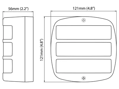 Nordic Lights LED Aizmugures Lukturis - Universāls 24V Kvadrāta Signālgaismas Lukturis ar IP21 Aizsardzību - Attēls 4