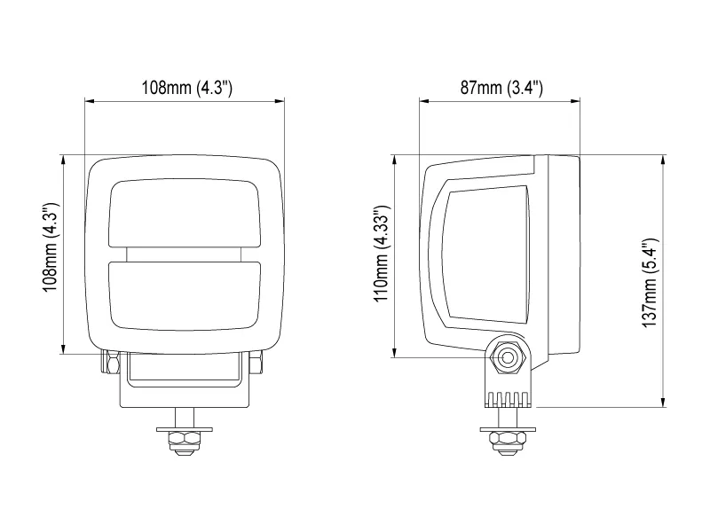 LED darba lukturi profesionālai tehnikai 2700K IP68 12-24V 3600Lm - Attēls 2