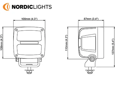 NORDIC LIGHTS Scorpius Pro 445 LED Darba Lukturis - 4400lm, IP68, 12-24V, Alumīnija Korpuss - Attēls 2