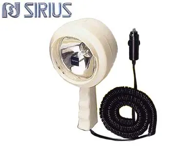 SIRIUS Hand/Search Light H3 ar spirāles kabeli, 12V ar stiprināšanas cilpu - Pārnēsājams auto lukturis