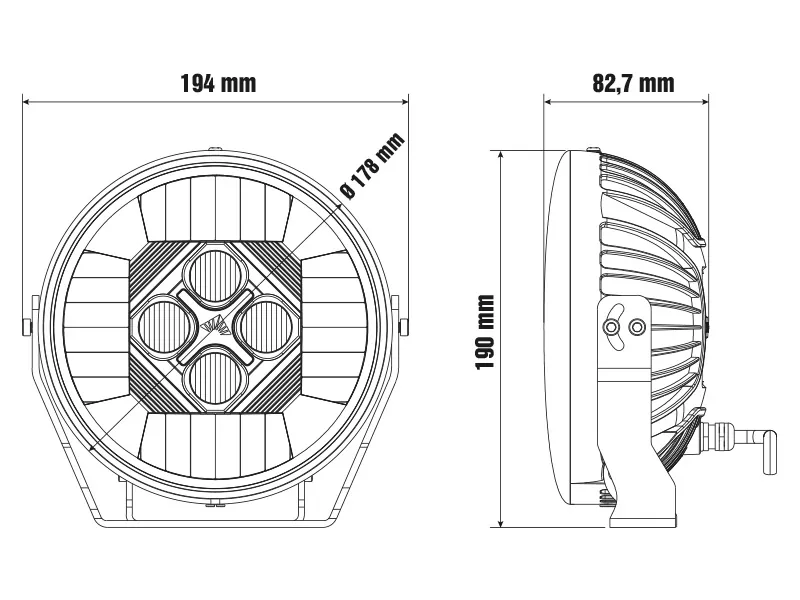 OPTIBEAM SE7EN LED High Beam papildlukturis ar 10400lm gaismas plūsmu un 5500K krāsu temperatūru - Attēls 7