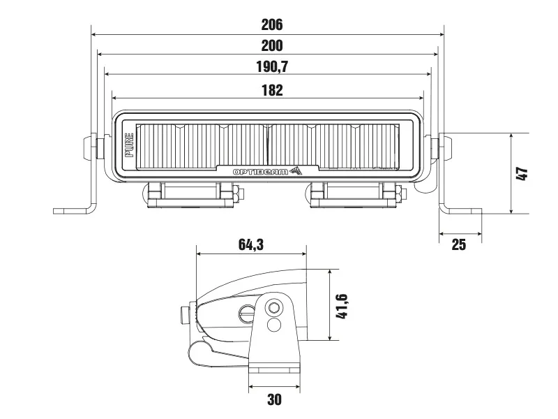 LED auto papildlukturi tālās gaismas PURE 185 8900lm - Attēls 8
