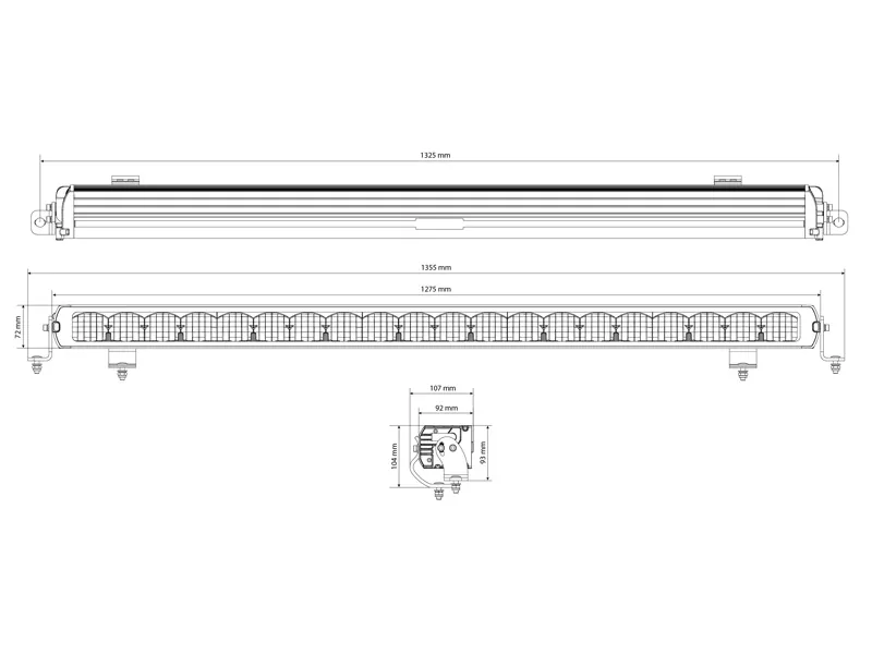 LED papildlukturi tālās gaismas - Genesis II 1300 Spot beam - Attēls 3
