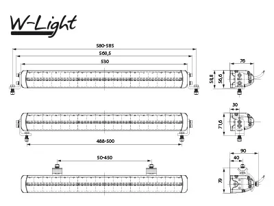 LED papildlukturi - W-Light Impulse III 527mm 15120lm - Attēls 5