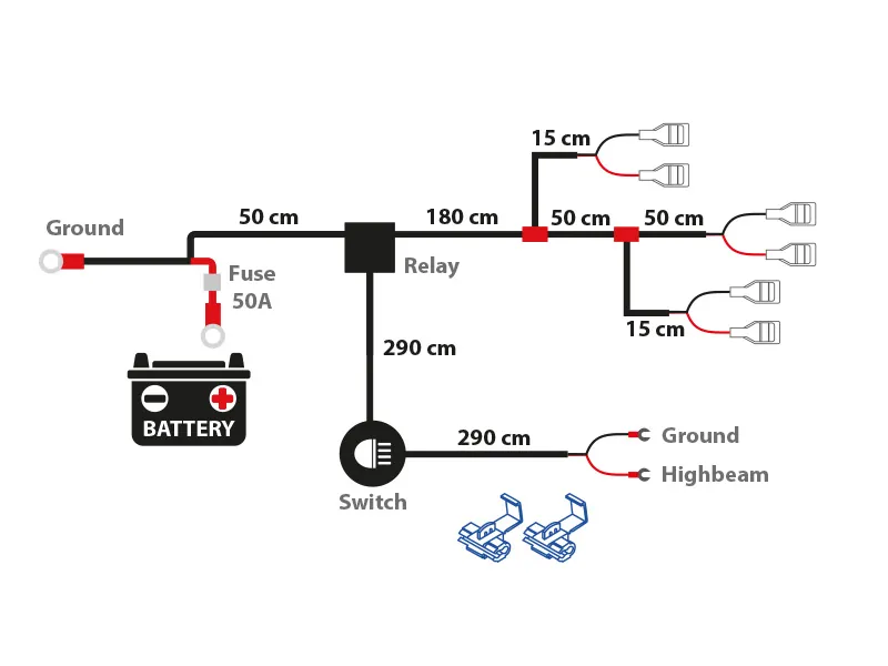 Profesionāls Vadu Komplekts Trīs HD Lukturiem - 750W Jauda - Drošs Elektroinstalācijas Risinājums
