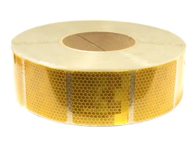 Dzeltena atstarojoša lente UN/ECE-104, C klase, 50,8mm x 50m, loksnēm un brezentiem