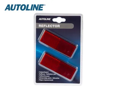 AUTOLINE Sarkanu Atstarotāju Pāris 96x38mm - Pašlīmējošs Auto Drošības Elements - Attēls 2