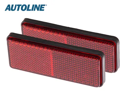 AUTOLINE Sarkanu Atstarotāju Pāris 96x38mm - Pašlīmējošs Auto Drošības Elements - Attēls 3