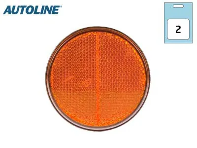 AUTOLINE Dzelteni Atstarotāji Ø 70mm - Līmējami Atstarotāji, Komplektā 2 gab.
