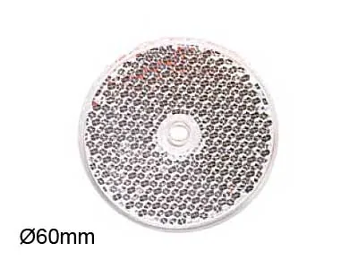 Atstarotājs Ø 60mm - Caurspīdīgs ar Līmēšanas un Stiprināšanas Caurumu