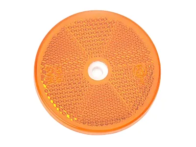 Dzeltens Apaļš Reflektors Ø 60mm ar Stiprināšanas Caurumu un Līmēšanas Iespēju