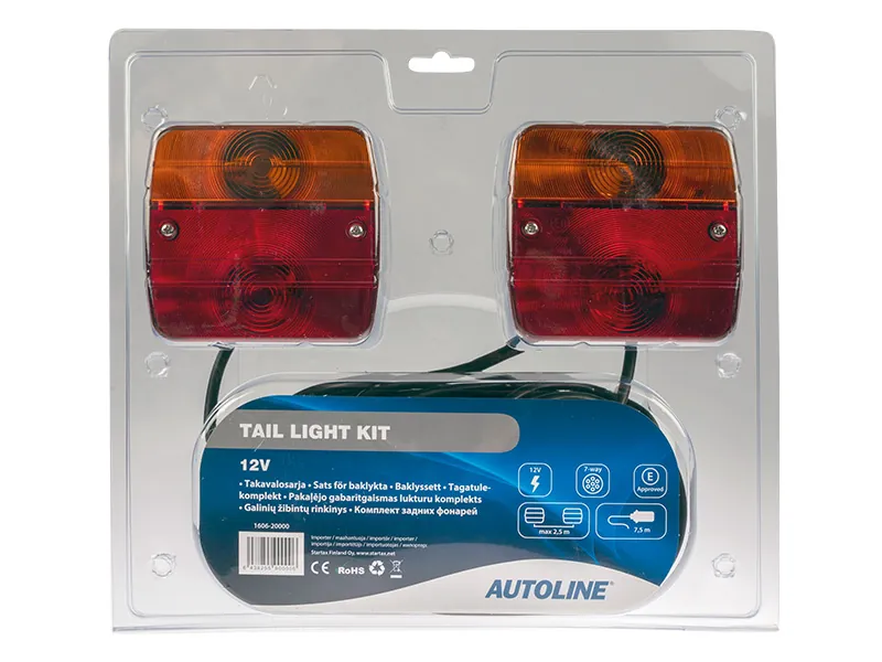 AUTOLINE Aizmugurējais Piekabes Halogēnu Luktura Komplekts ar Magnētisko Stiprināšanu un 7.5m Kabeli, 12V - Attēls 5
