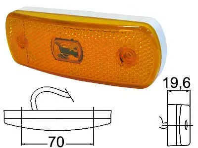 Dzeltens LED Sānu Gabarīta Lukturis ar Atstarotāju 12-24V - Papildlukturi.lv