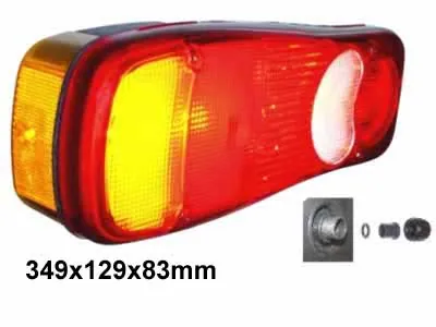 24V Kreisās Puses 5-kameru LED Aizmugurējais Lukturis ar Miglukturi un Numura Apgaismojumu