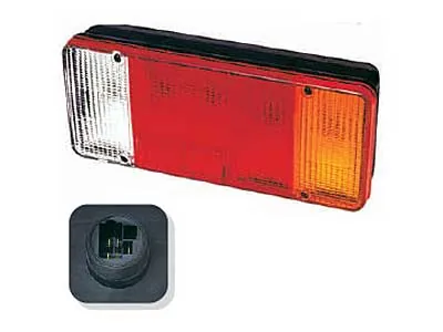 Iveco 5-kameru Aizmugurējais Lukturis ar Atpakaļgaitas Gaismu un Reflektoru - 304x131x82mm, BA15s Patrona - Papildlukturi.lv