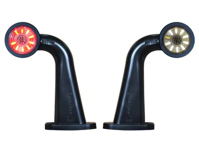 WAS LED Sānu Gabarītu Lukturis (Radziņš) ar Gumijas Stiprinājumu, Balts/Sarkans, 10-36V, E-sertificēts - Papildlukturi.lv