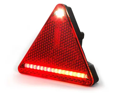 WAS Labās puses Piekabes Aizmugurējais LED Lukturis ar Trijstūrveida Atstarotāju, Daudzfunkcionāls, 10-36V - Papildlukturi.lv
