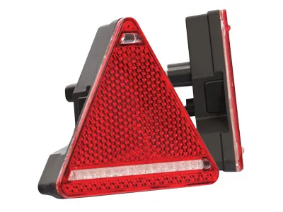WAS LED Aizmugurējais lukturis piekabēm, kreisais, trijstūra atstarotājs, 10-36V, 2m vads - Papildlukturi.lv