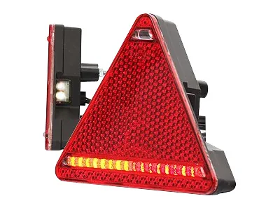 WAS LED Aizmugurējais lukturis piekabēm ar triangulāru atstarotāju, 10-36V, 2m vads - Papildlukturi.lv