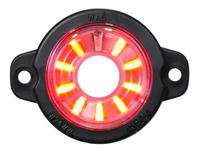Apaļais sarkanais LED sānu gabarītlukturis 12-24V transportlīdzekļiem