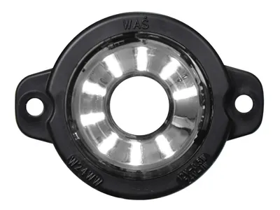 Apaļš LED sānu gabarītu lukturis, balts, 12-24V, ø 60.50mm
