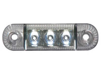 Balts LED Sānu Gabarītu Lukturis ar 3 LED Diodēm, 12-24V, E-Apstiprināts