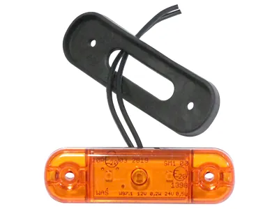 Dzeltens 3-LED Sānu Gabarīta Lukturis ar E Sertifikāciju, 12-24V, Virsmontāža