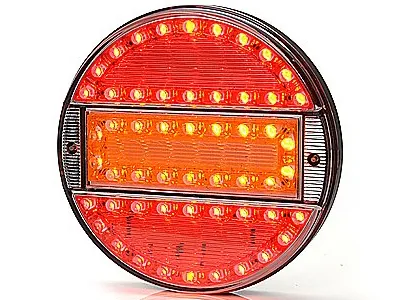 Slim Line LED Aizmugures Lukturis | Apaļais 12-24V Multifunkcionāls Lukturis ar Krāsainu Stiklu