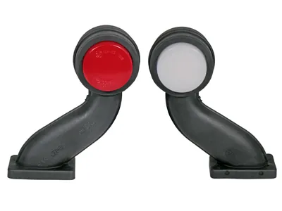 WAS LED Sānu Gabarītu Lukturis ar Neona Efektu, 12-24V, Sarkans/Balts, Kreisais