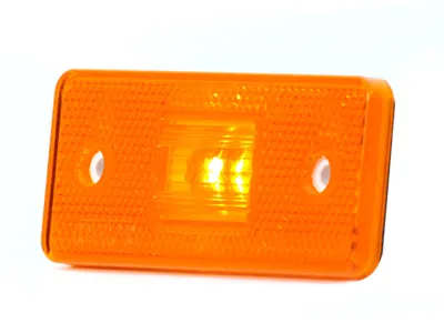 WAS Dzeltens LED Sānu Gabarītu Lukturis, ECE Sertificēts, 12-24V, 75mm Stiprināšanas Attālums - Papildlukturi.lv