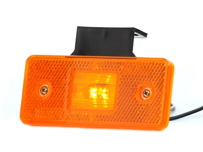 WAS LED Dzeltens Sānu Gabarītu Lukturis ar 90° Montāžas Kronšteinu, 12-24V, ECE Sertificēts