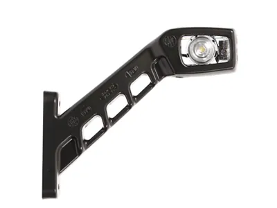 WAS LED sānu gabarītu lukturis (radziņš) ar 45° gumijas balstu, balts/sarkans, ECE apstiprināts, 12-24V