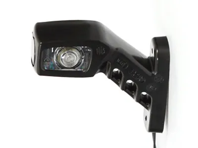 WAS LED Sānu Gabarītu Lukturis ar 45° Gumijas Stiprinājumu, Balts/Sarkans, ECE, 12-24V