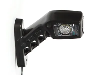 WAS LED Sānu Gabarītu Lukturis (Labais) ar 45° Gumijas Stiprinājumu, 12-24V, ECE Sertifikāts