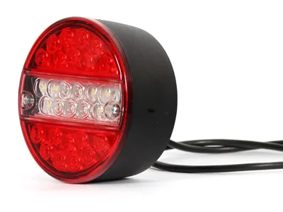 WAS LED Aizmugures Lukturis - Apaļš, IP66/68, E20 sertificēts, 24V, Miglas-Atpakaļgaitas