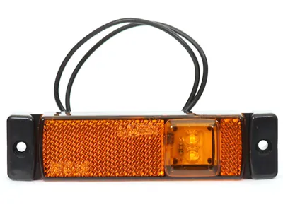 WAS LED Dzeltens Sānu Gabarītu Lukturis ar ECE Sertifikāciju, 12-24V, 5m Vads