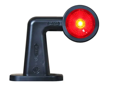 WAS LED Sānu Gabarītu Lukturis (Radziņš) ar 90° Gumijas Kronšteinu, 12-24V, ECE Sertifikāts