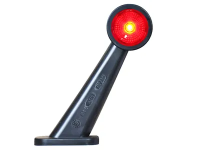 WAS LED Sānu Gabarītu Lukturis ar 45° Gumijas Stiprinājumu, Balt-Sarkans, ECE Sertificēts, 12-24V